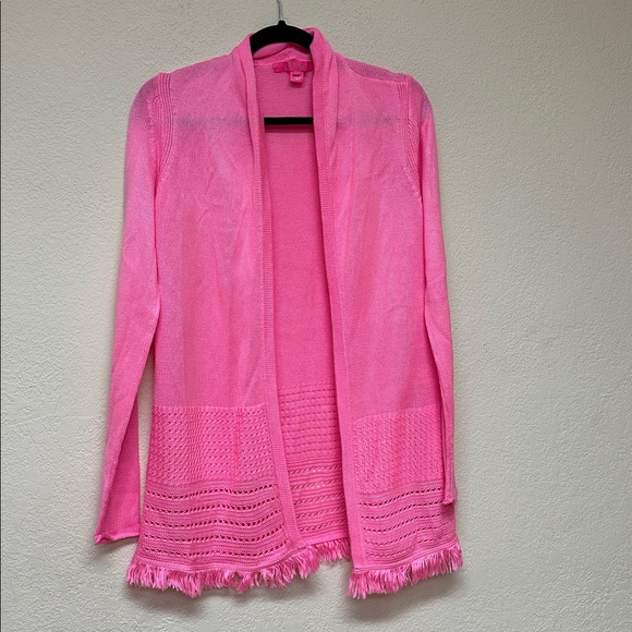 Lilly Pulitzer Women's Pink Open-Front cardigan Sweater size S - Picture 4 of 4